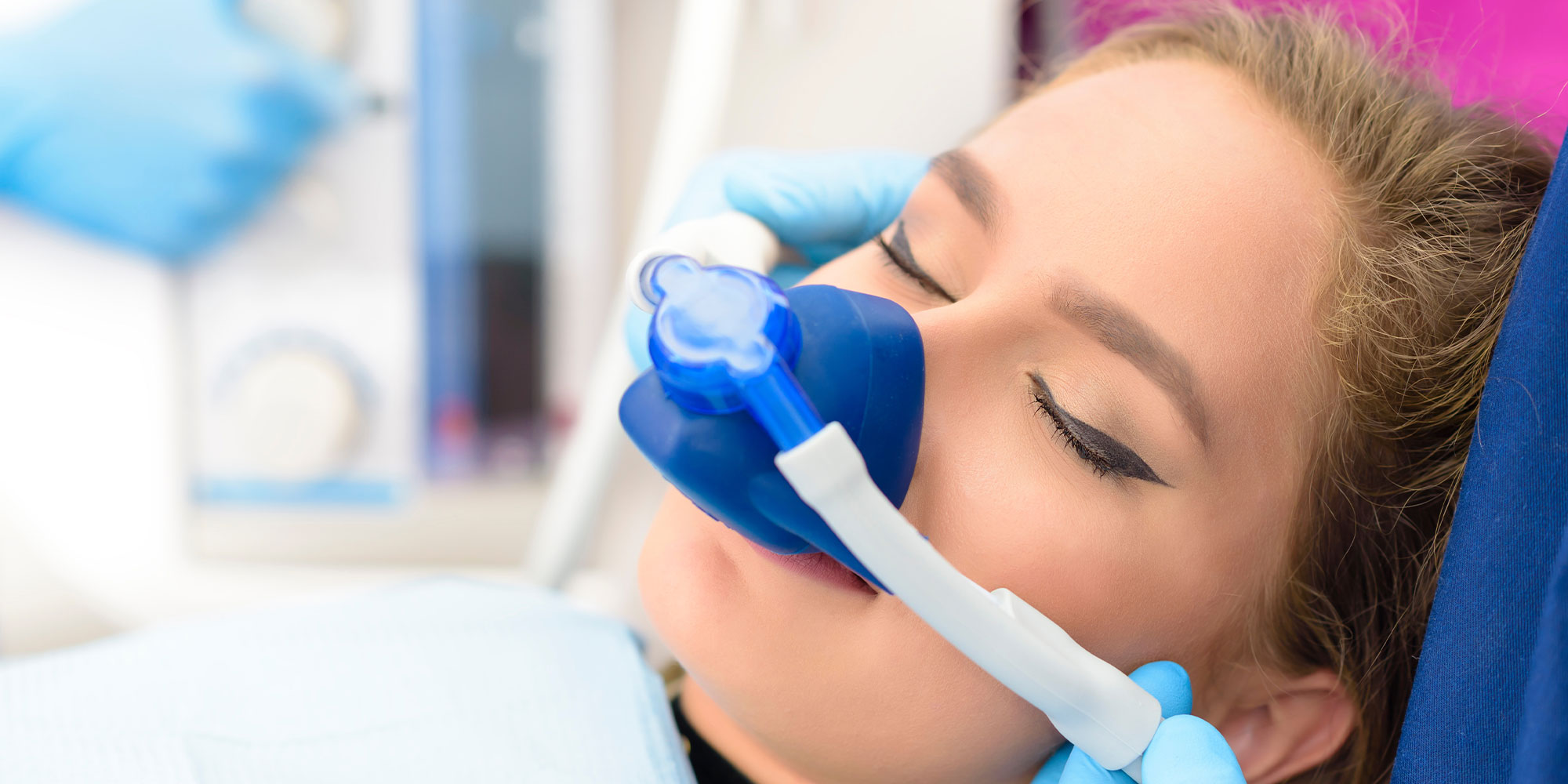 young patient undergoing dental sedation for dental procedure
